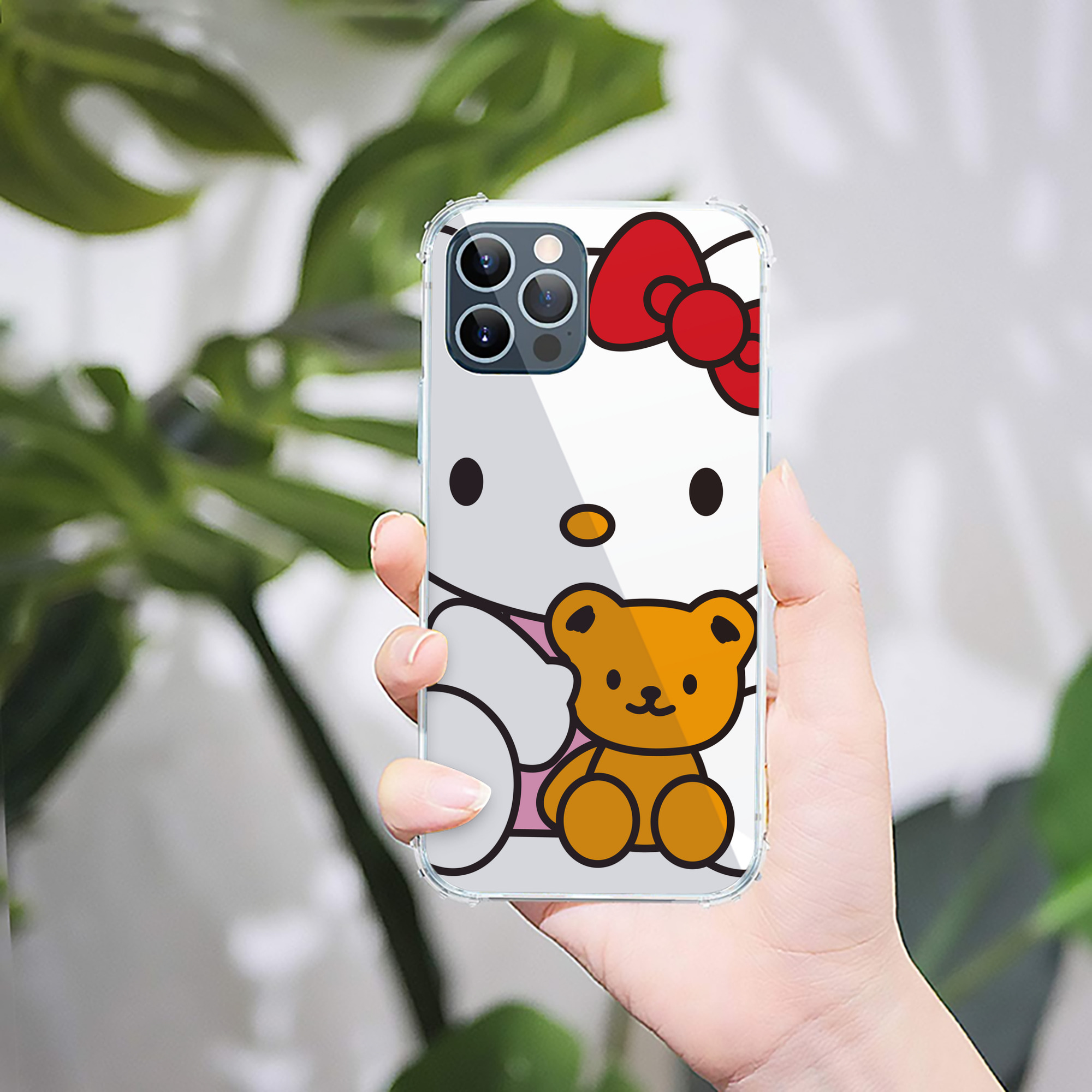 （画像用） Hello Kitty ハローキティ 【iPhone 12シリーズ対応】透明スマホケース（クリアソフトケース）